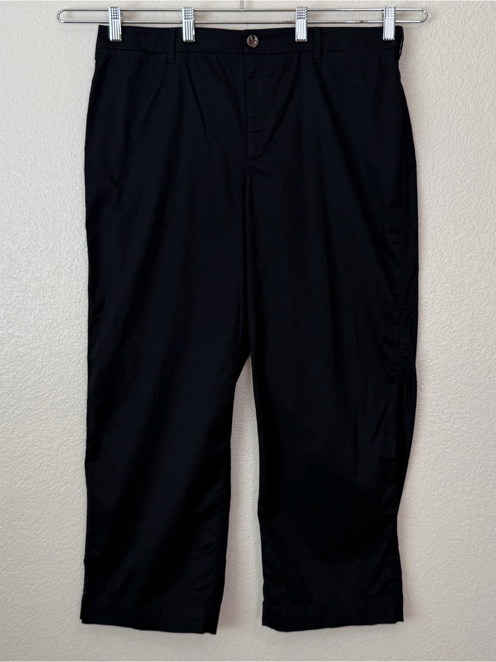 Chico's Black Stretch Wide Leg Cropped Women's Pants, Size 2.5 (Large)